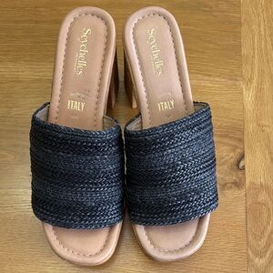Seychelles Black Woven Mules